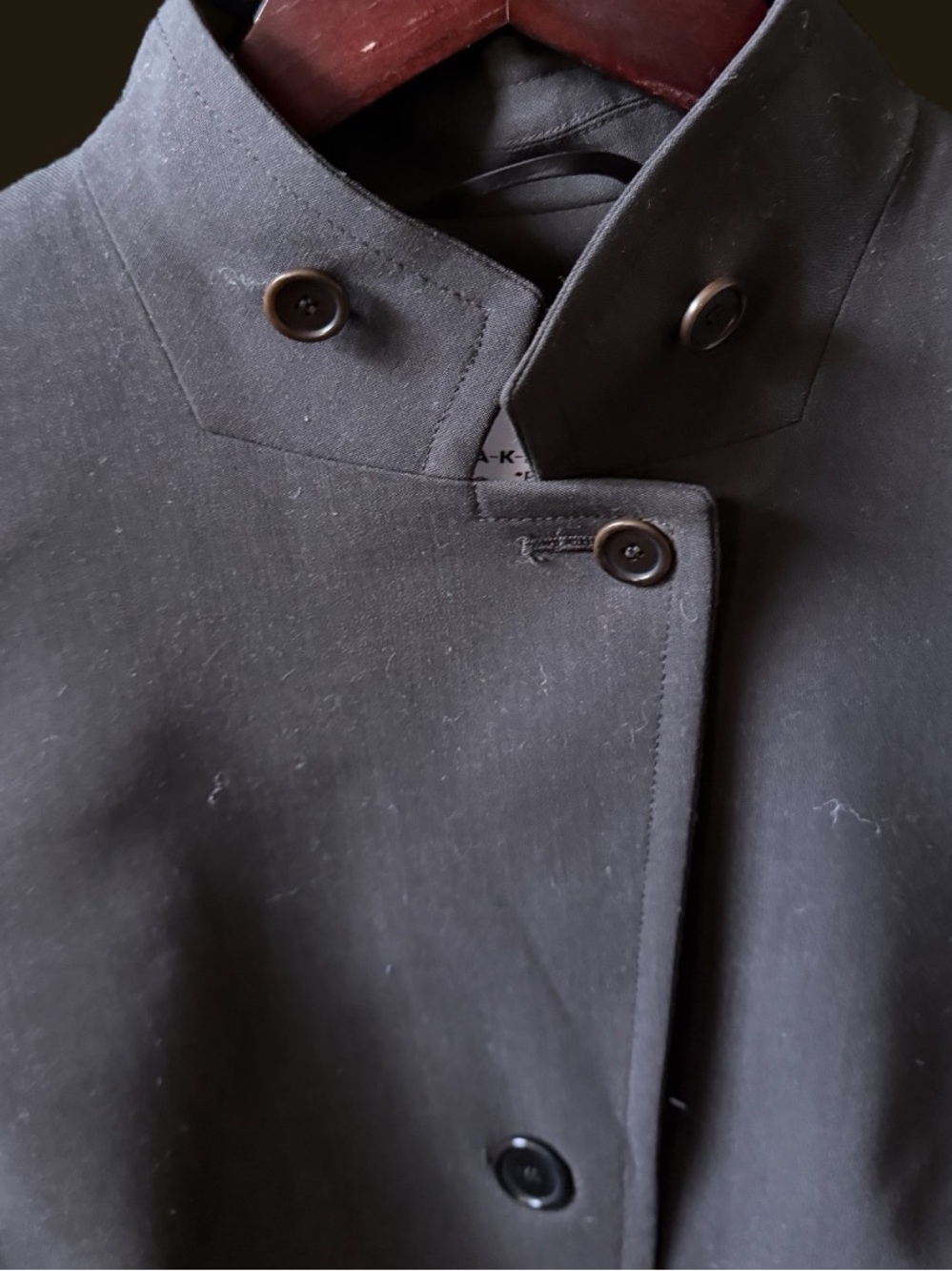 Italian Wool dark green Vintage blazer jacket with custom detail by AKRIS - Picture 2 of 9